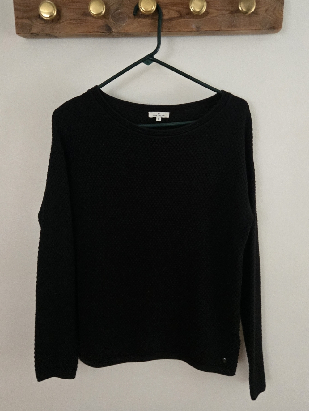 Tom Tailor Black Textured Crew Sweater